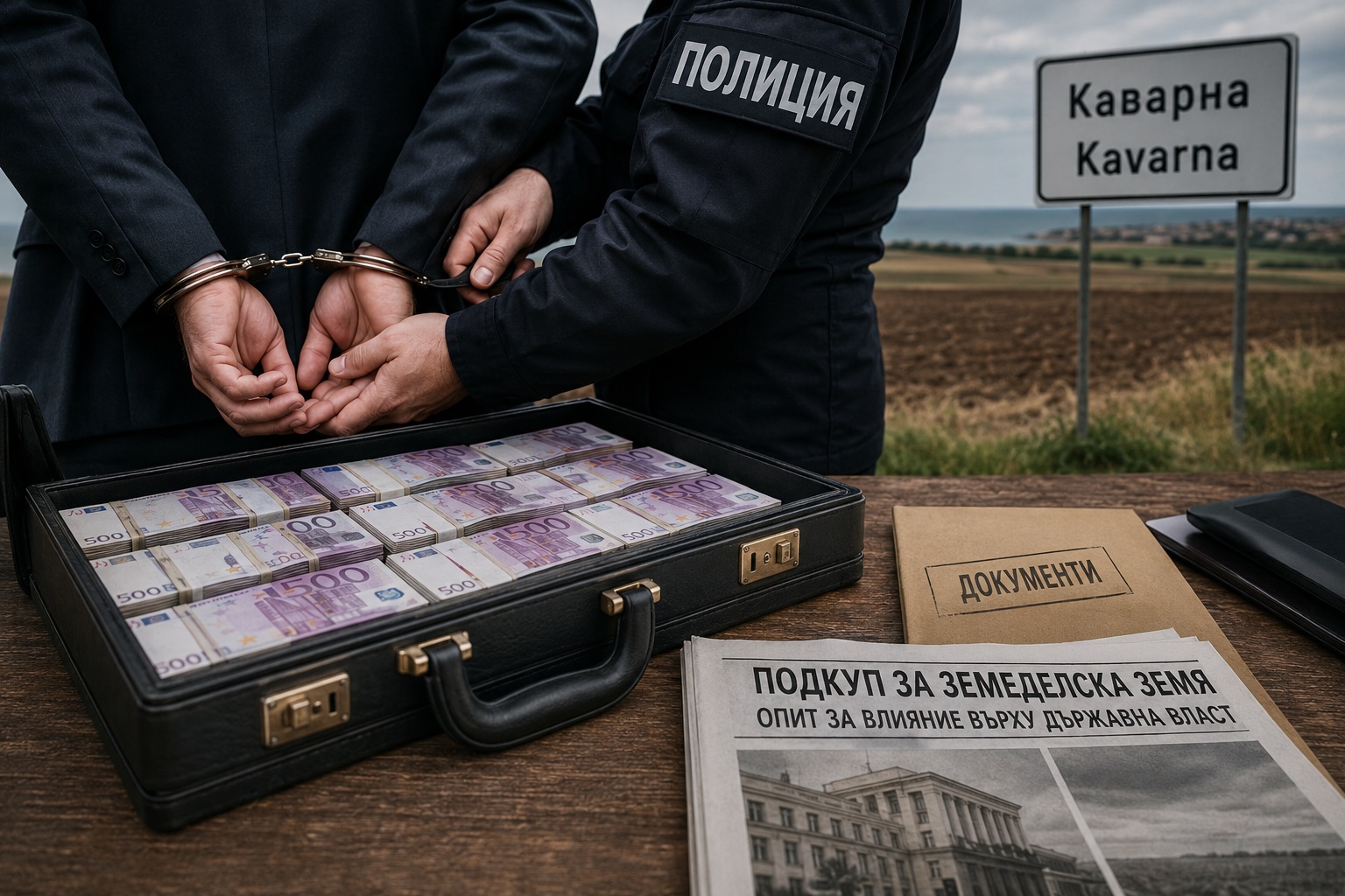 Задържане на мъж за подкуп от 40 000 евро за земеделска земя край Каварна в Добрич