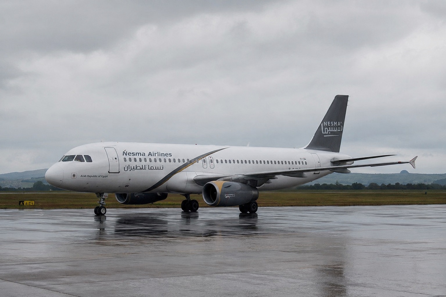 Airbus A320 на Nesma Airlines, кацнал на летище Горна Оряховица след отклонение заради буря над Румъния