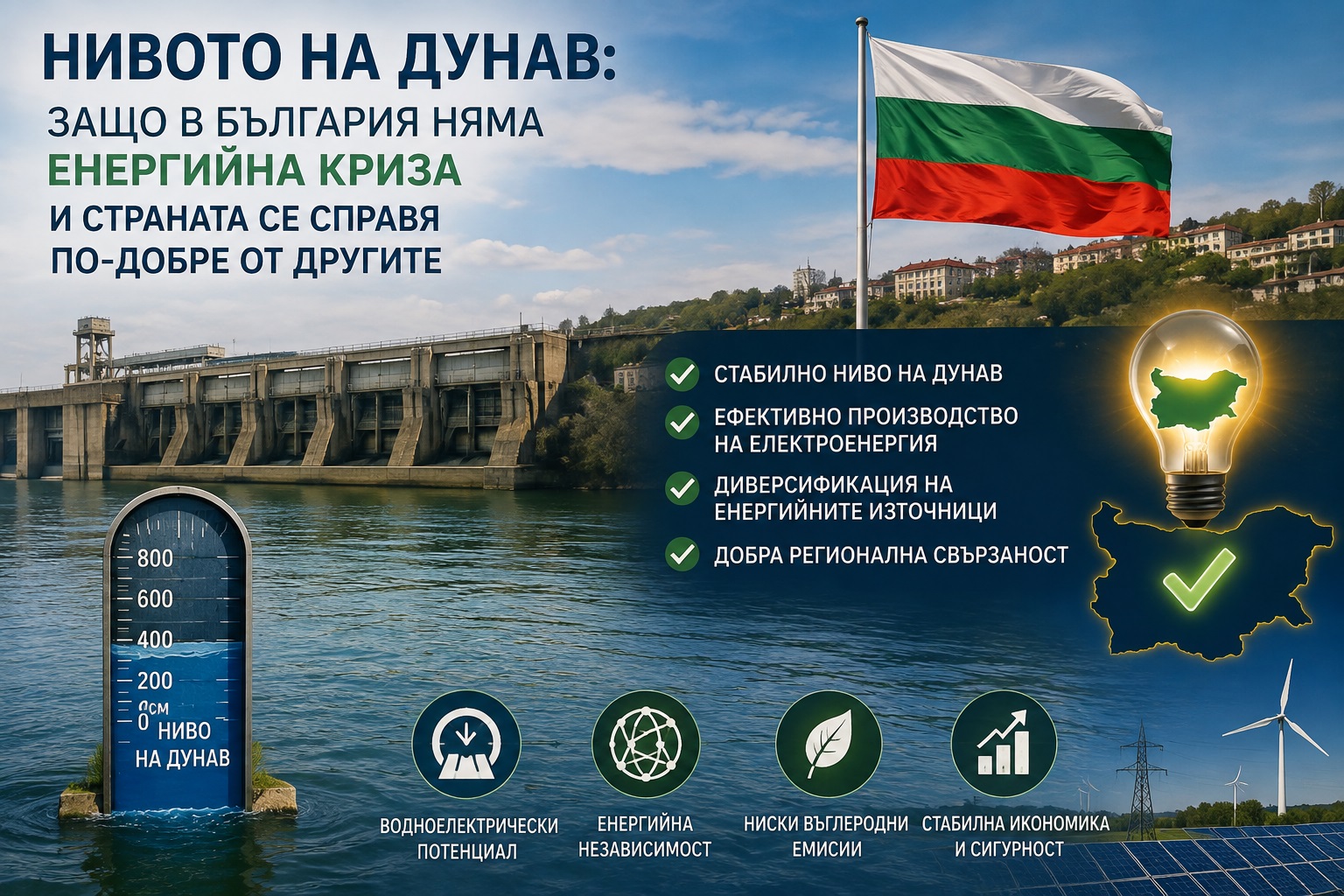 Пресъхнали пясъчни коси по коритото на река Дунав и закотвени кораби на фона на работещата АЕЦ Козлодуй при ниско ниво на водата.