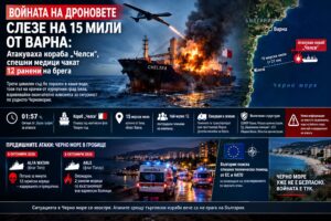 Войната на дроновете слезе на 15 мили от Варна: Атакуваха кораба „Челси“, спешни медици чакат 12 ранени на брега